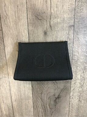 Dior Beauty Black Embossed Cosmetic Travel Bag NWOT